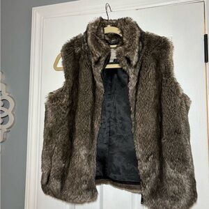Banana Republic Faux Fur Vest - Brown